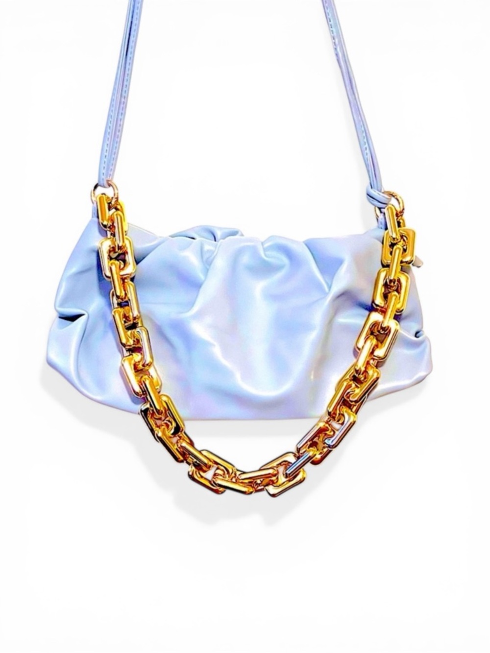 Pale Blue Cloud Cloud Bag Detachable Straps And Chain